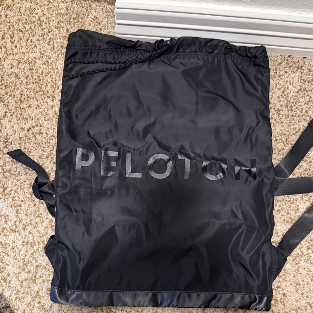 NEW- Peloton Black Drawstring Bag